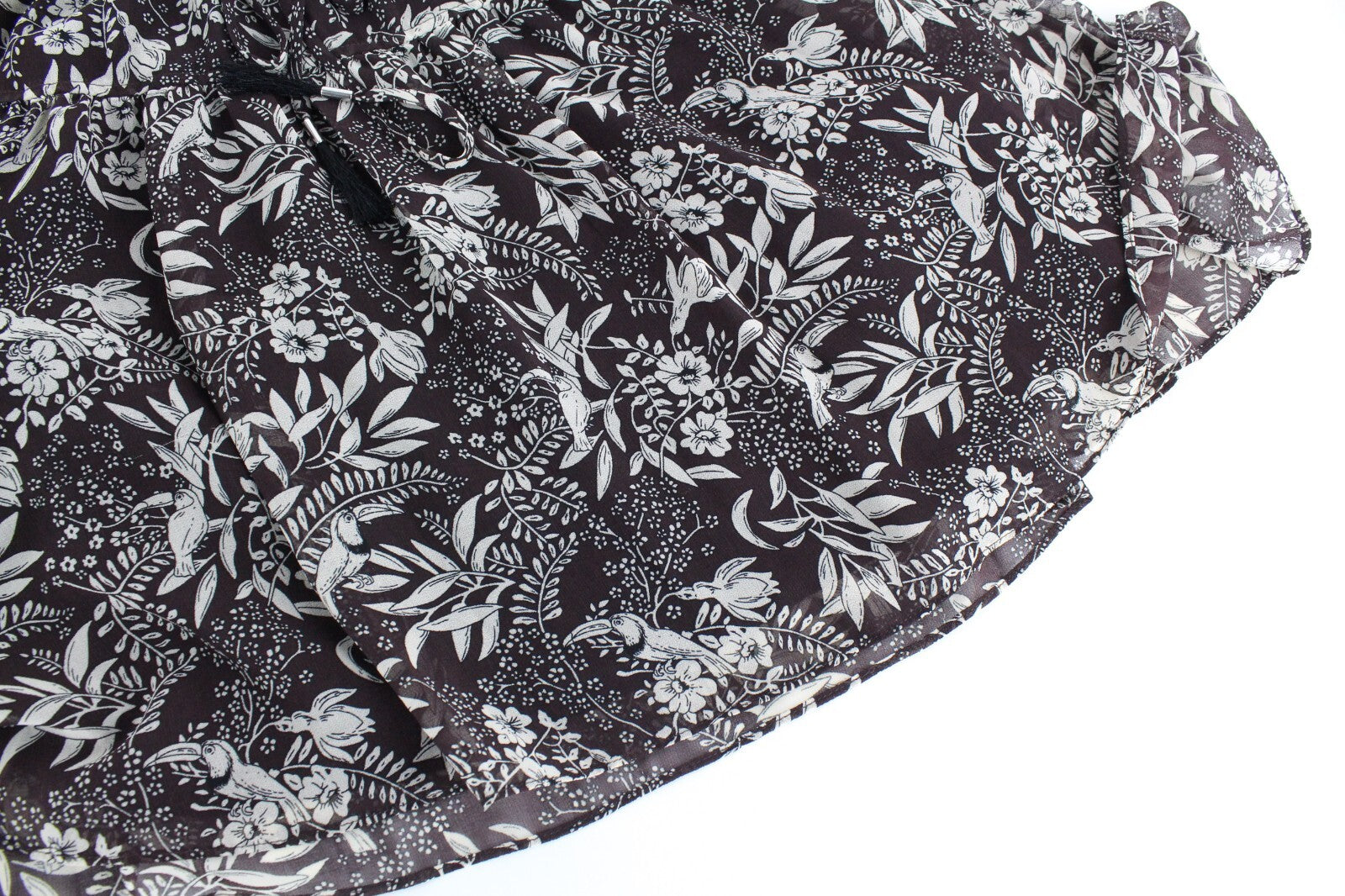 MAISON SCOTCH Womens XS Floral Softshell Mini Skirt Brown Lined Melange Flowy