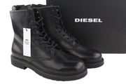 DIESEL D-Alabhama CB vyriški batai, juodi, odiniai, suvarstomi, kovinio tipo, EU44, RRP 295 € 