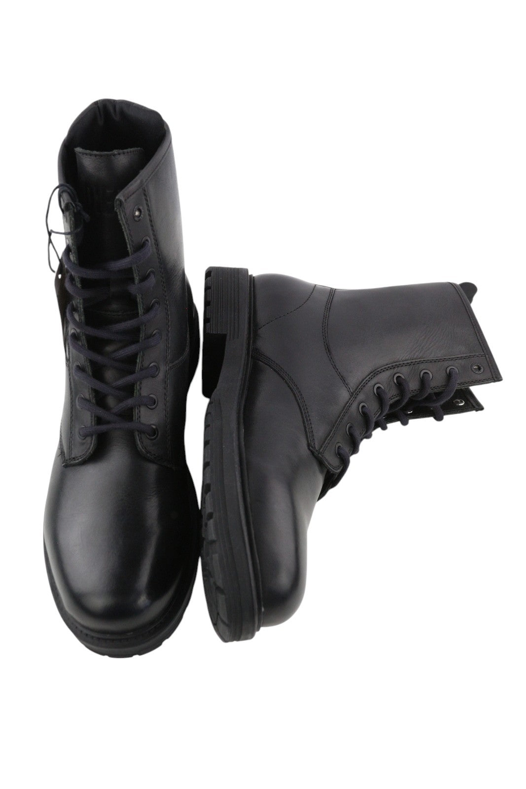 DIESEL D-Alabhama CB vyriški batai, juodi, odiniai, suvarstomi, kovinio tipo, EU44, RRP 295 € 