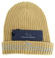 HARMONT & BLAINE Mens OS Beige Rib-Knit Unisex Beanie  Wool Dress Hat