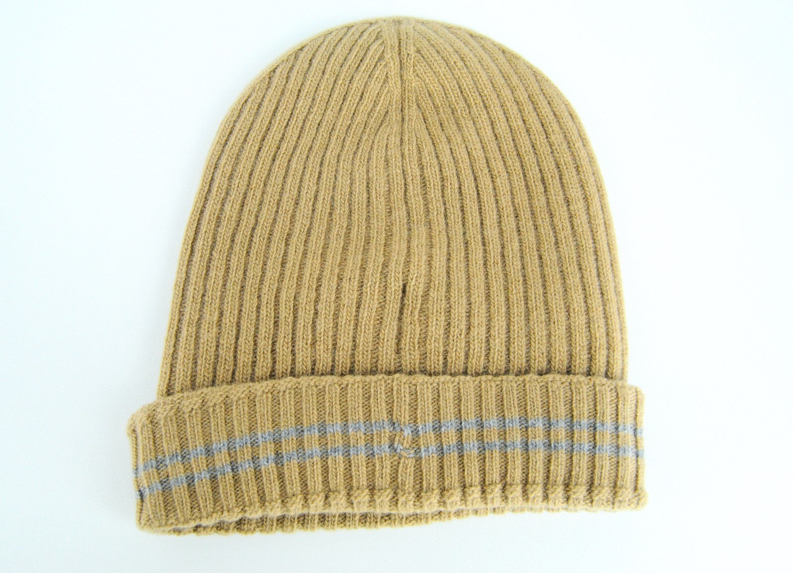 HARMONT & BLAINE Mens OS Beige Rib-Knit Unisex Beanie  Wool Dress Hat