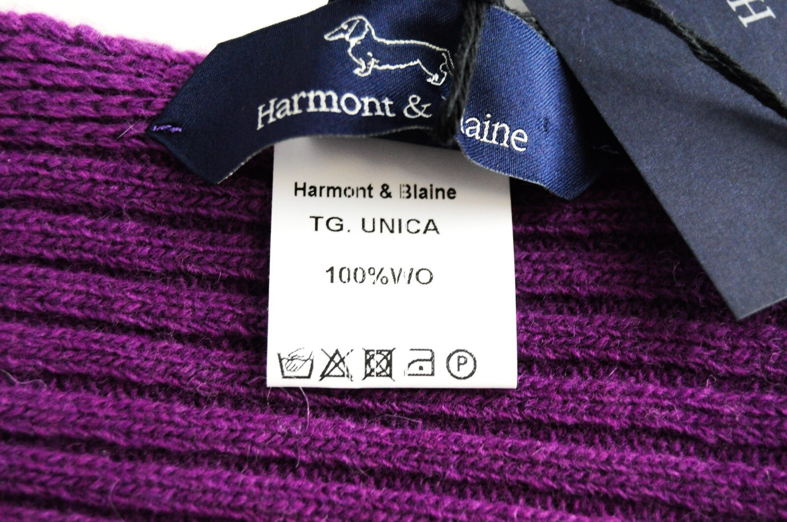 HARMONT &amp; BLAINE vyriška OS alyvinės violetinės spalvos vilnonė briaunuota suknelė ir unisex šalikas