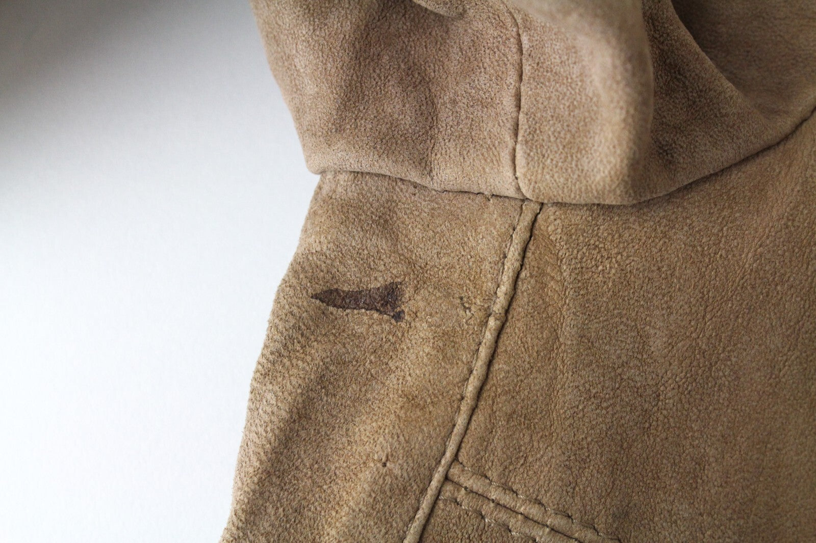 REPLAY Womens XS Brown Suede Lambskin Jacket Long Sleeve Zipped Lined