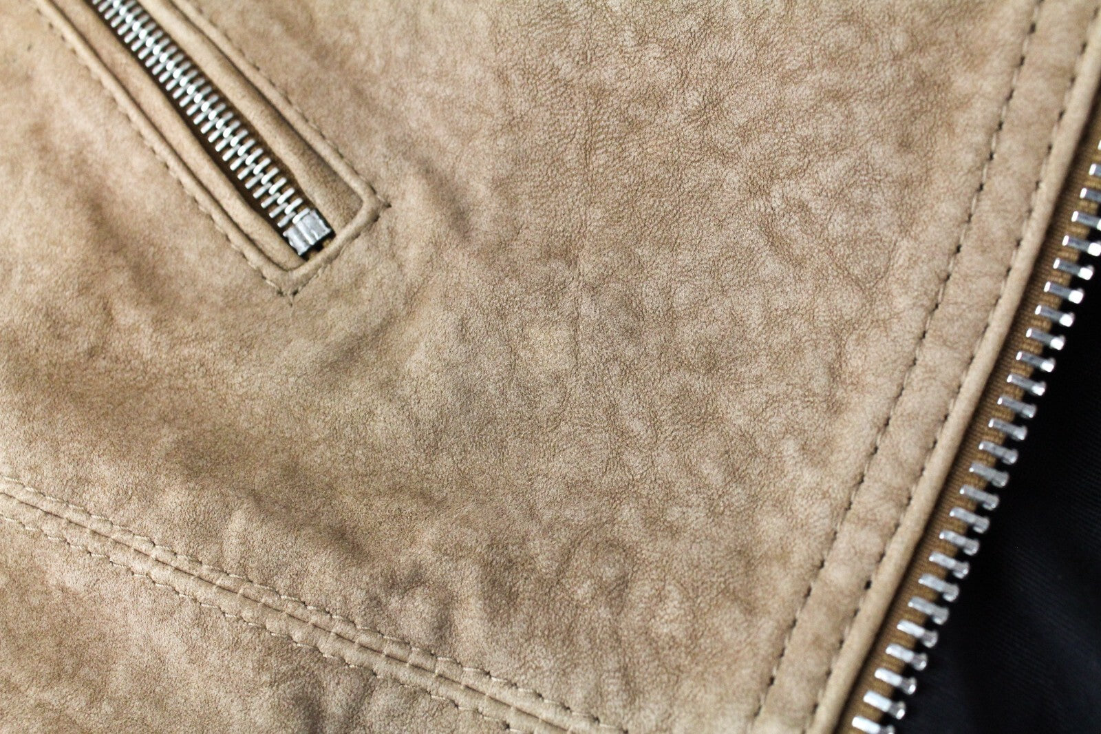 REPLAY Womens XS Brown Suede Lambskin Jacket Long Sleeve Zipped Lined