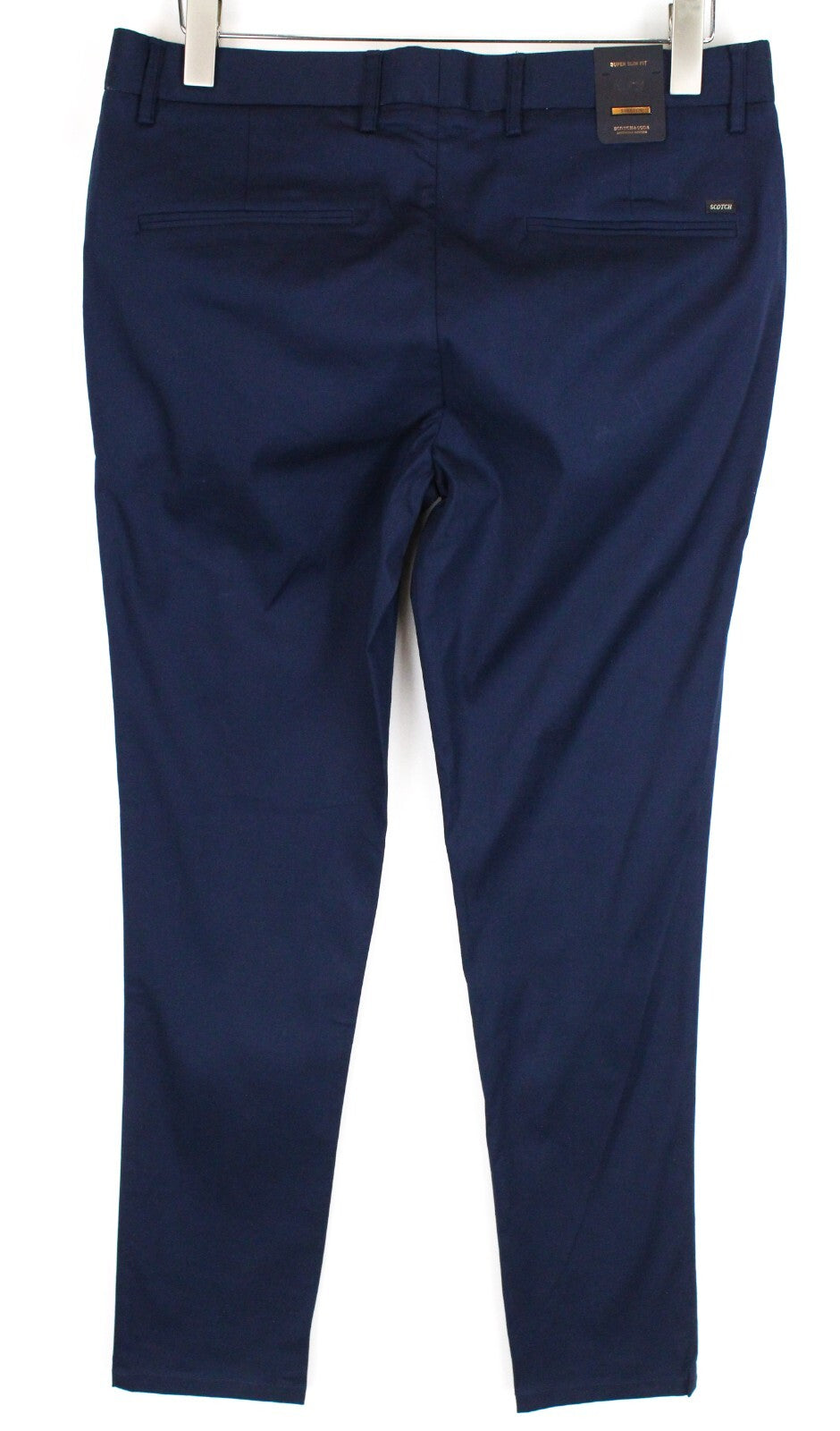 SCOTCH & SODA Mens W30/L32 Blue Super Slim  Cotton Stretchy Mott Trousers