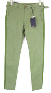 SCOTCH & SODA Mens W29/L34 Green Cotton Stretchy Super Slim  Mott Trousers