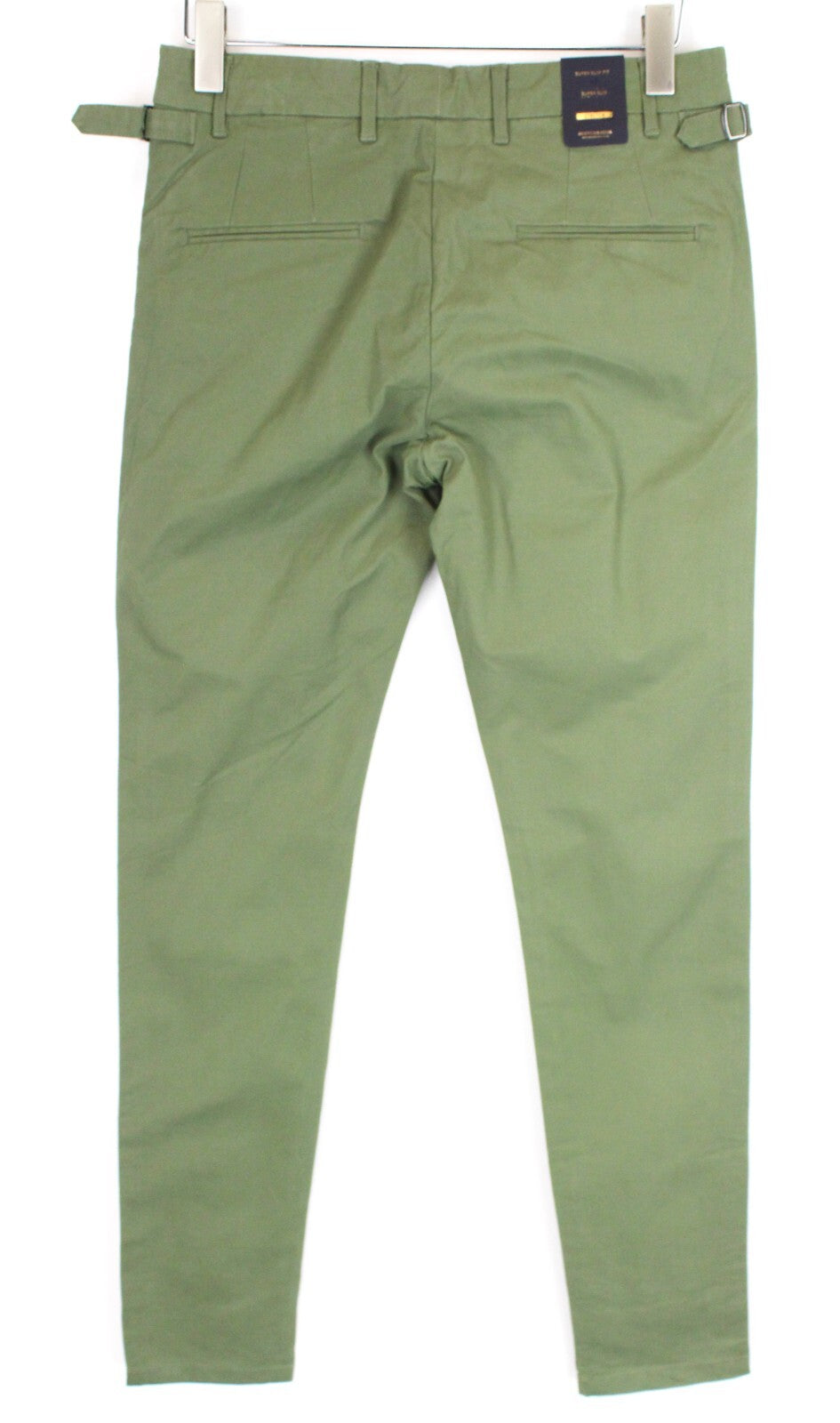 SCOTCH & SODA Mens W29/L34 Green Cotton Stretchy Super Slim  Mott Trousers