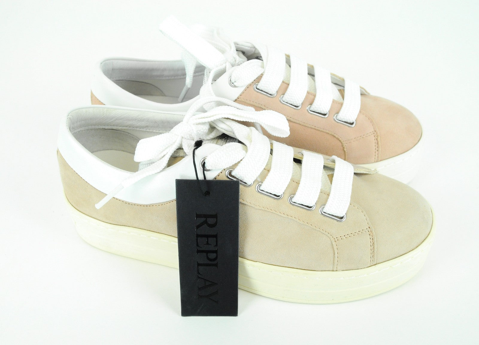 REPLAY moteriški rožiniai zomšiniai sportbačiai, 39 dydis, laisvalaikio bateliai su raišteliais 