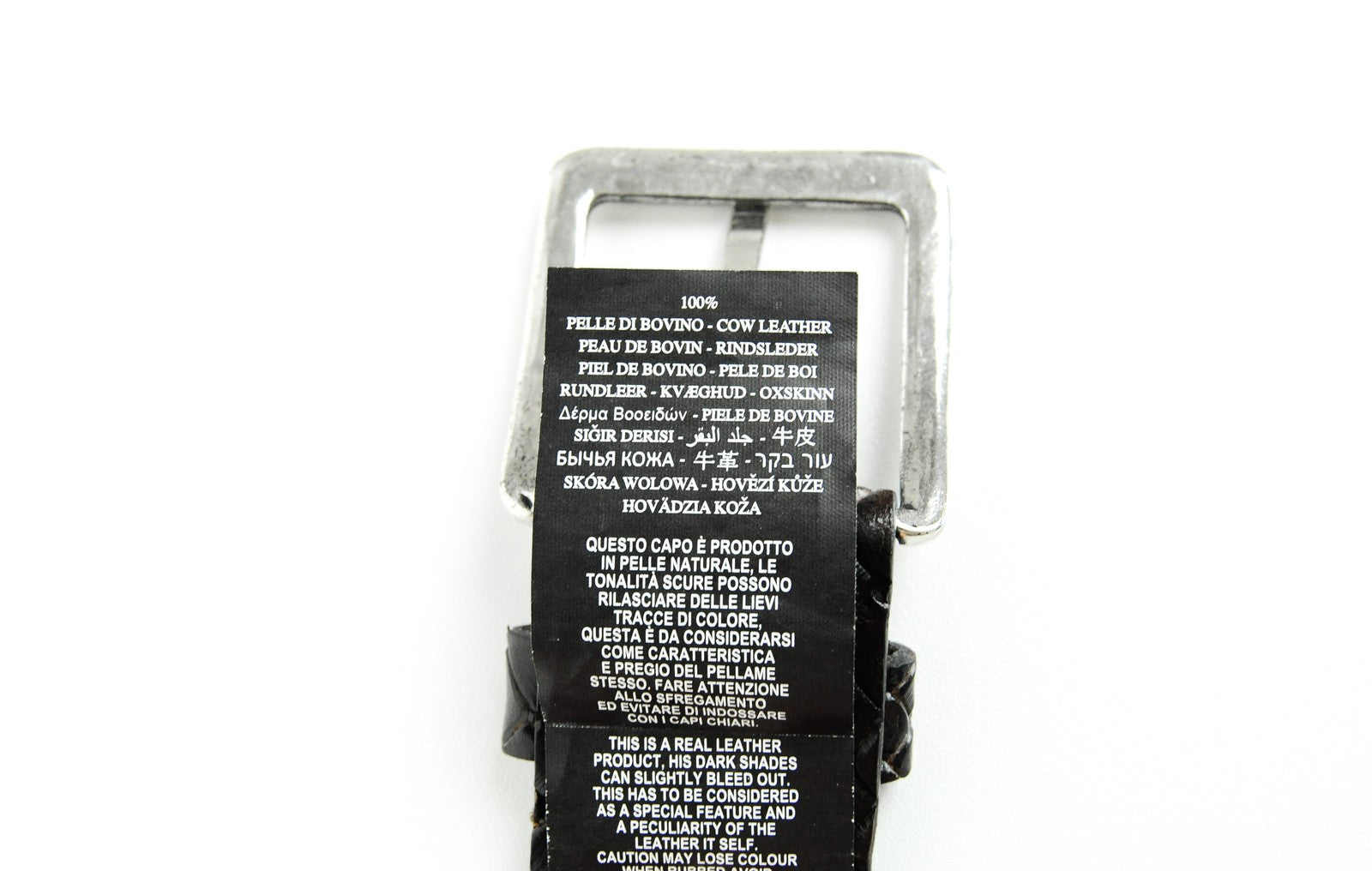 REPLAY vyriškas rudas odinis diržas, 85 cm, raštuotas, su jaučio odos kvadratine sagtimi 