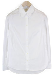 SUISTUDIO Womens Shirt 36R White Cotton Stretchy Long Sleeve Butterfly Neck