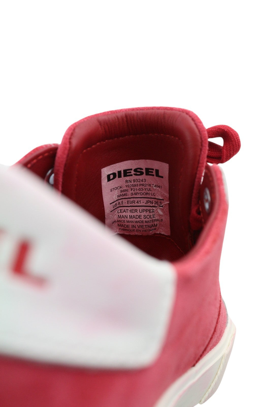 DIESEL S-Mydori LC vyriški sportbačiai, raudoni, zomšiniai, odiniai, migdolų spalvos, žemakulniai, RRP 200 € 