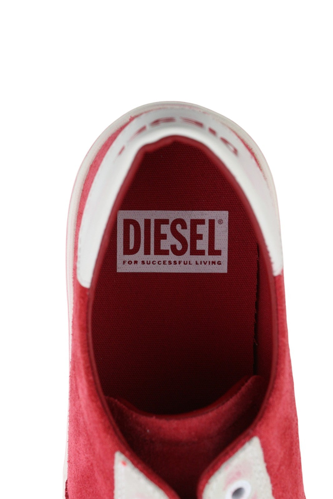 DIESEL S-Mydori LC vyriški sportbačiai, raudoni, zomšiniai, odiniai, migdolų spalvos, žemakulniai, RRP 200 € 