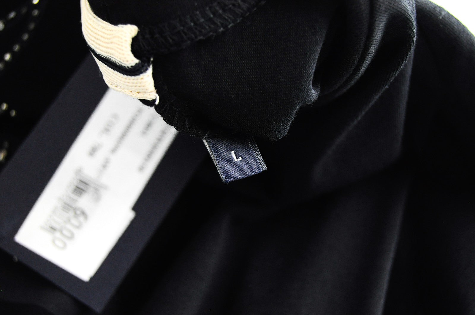 MARINA YACHTING Womens Top L Black Long Sleeve Cotton Rhinestone