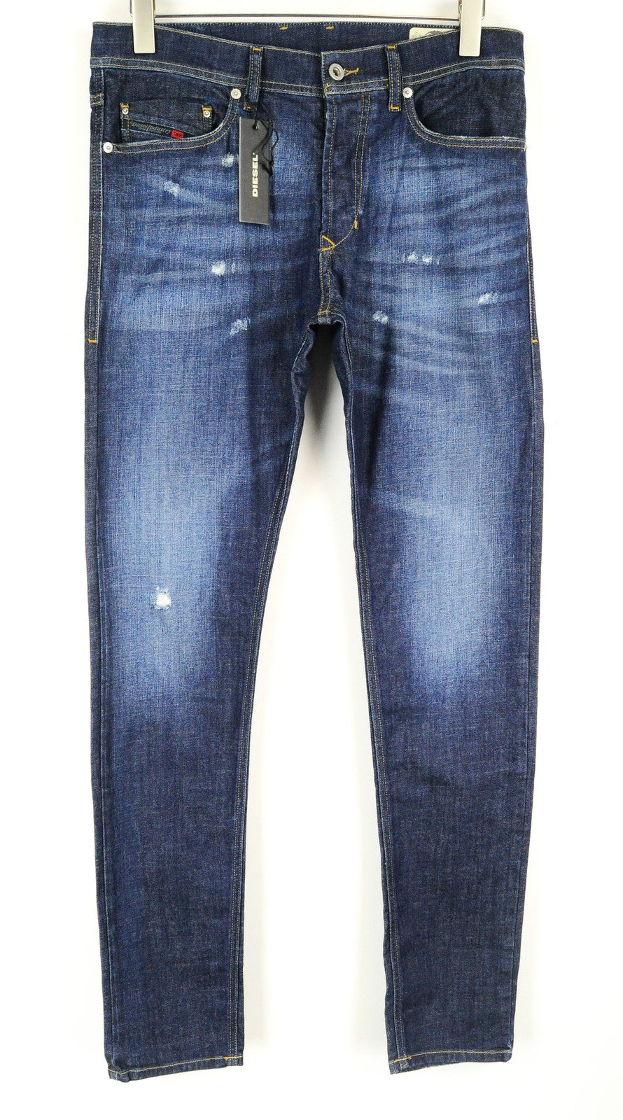 DIESEL Tepphar R7NA8 vyriški džinsai W30/L34 Slim morkų spalvos, tamprūs, mėlyni 