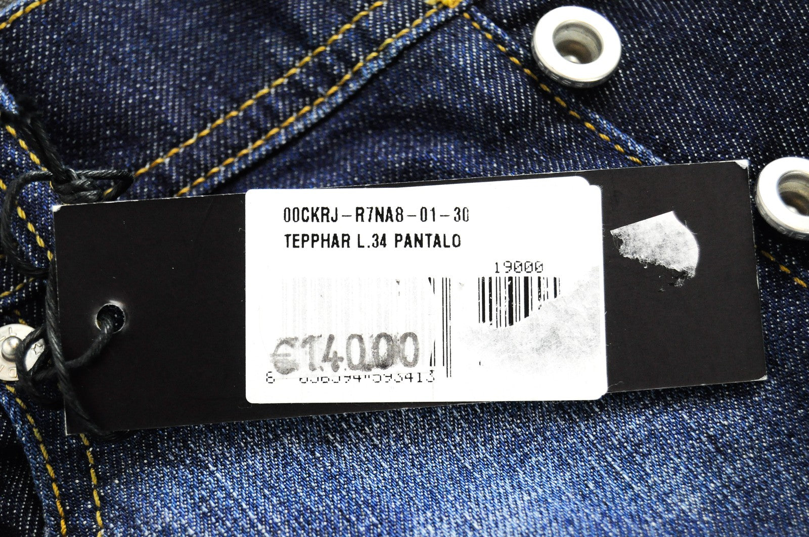 DIESEL Tepphar R7NA8 vyriški džinsai W30/L34 Slim morkų spalvos, tamprūs, mėlyni 