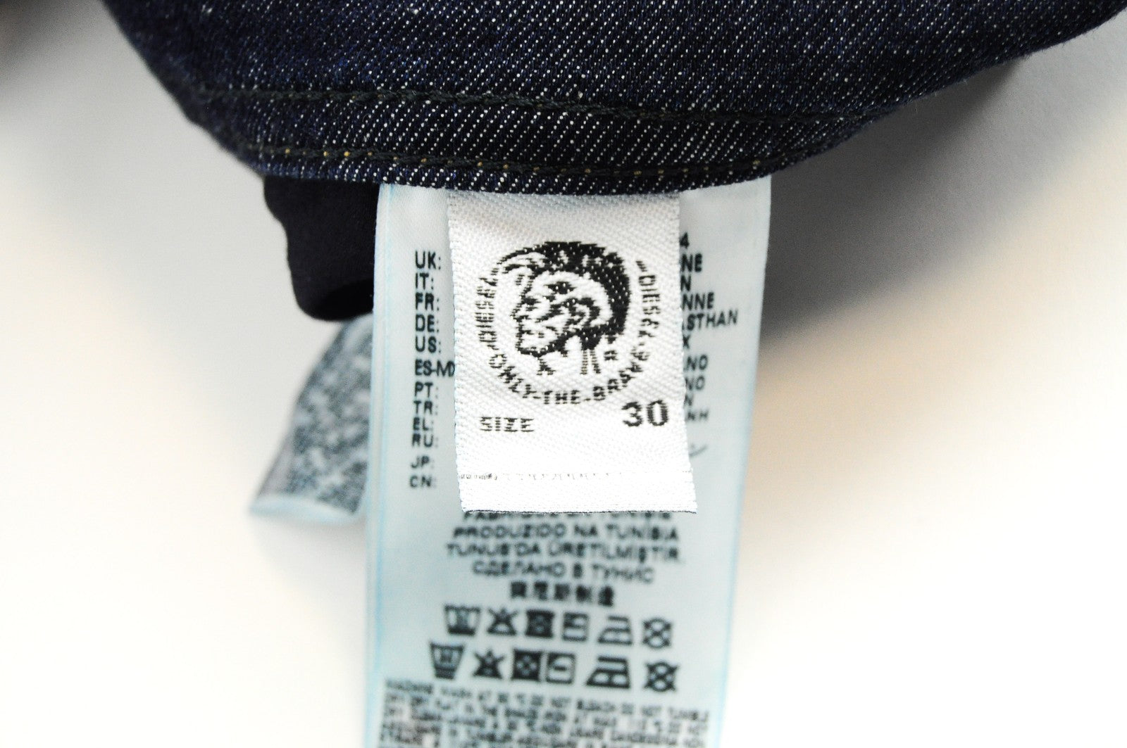 DIESEL Tepphar R7NA8 vyriški džinsai W30/L34 Slim morkų spalvos, tamprūs, mėlyni 