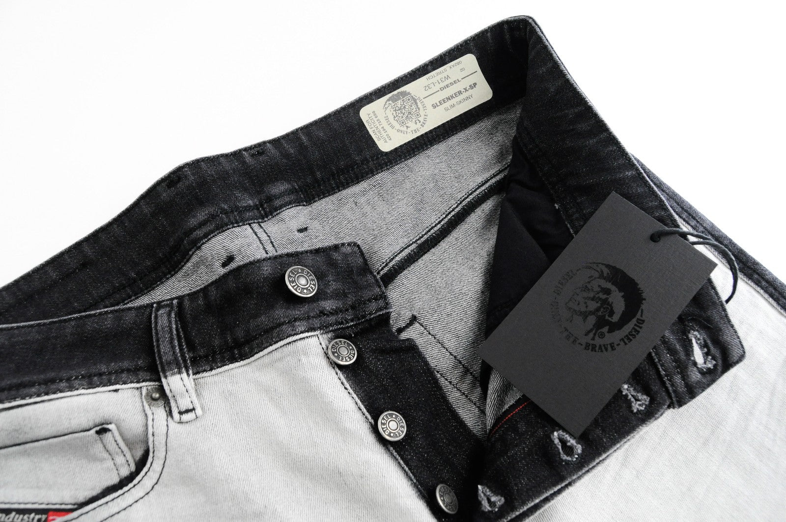 DIESEL Sleenker-X-SP 082AX vyriški džinsai W31/L32 pilki, aptempti, tamprūs 