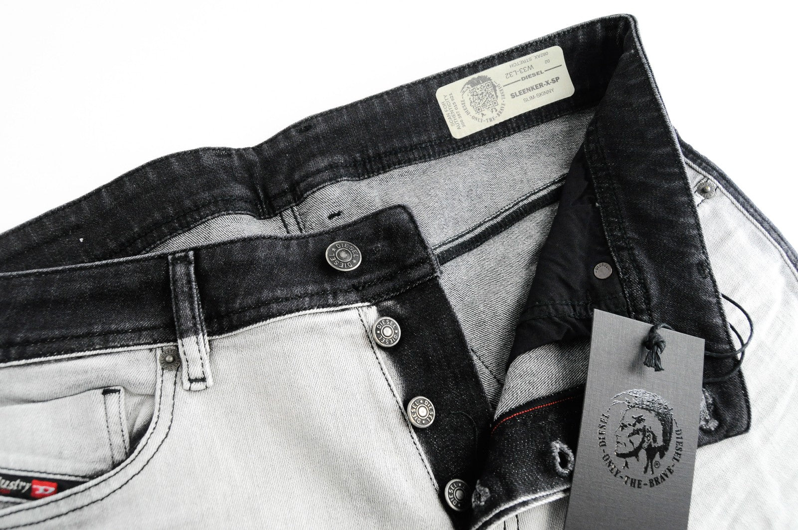 DIESEL Sleenker-X-SP 082AX vyriški džinsai W33/L32 Slim pilki aptempti džinsai 