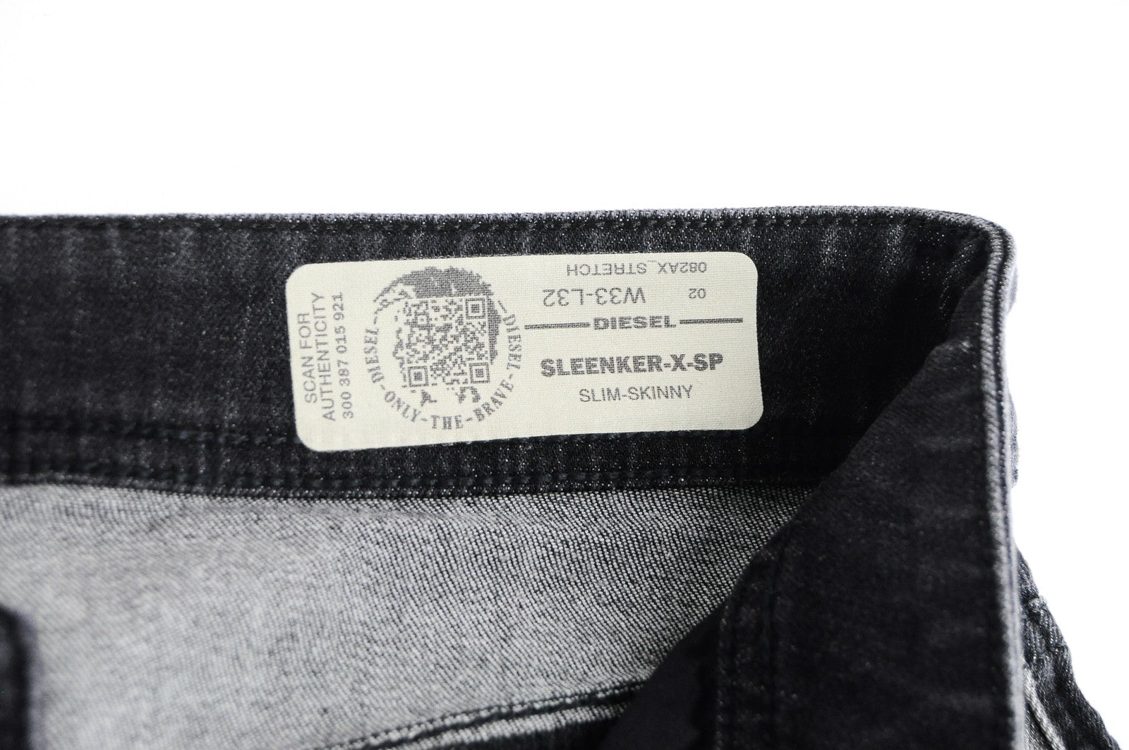 DIESEL Sleenker-X-SP 082AX vyriški džinsai W33/L32 Slim pilki aptempti džinsai 