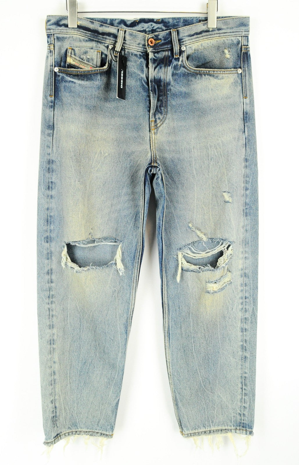 DIESEL Dagh-XP 084ZS vyriški džinsai W32/L32 tiesūs mėlyni skalbtos medvilnės 