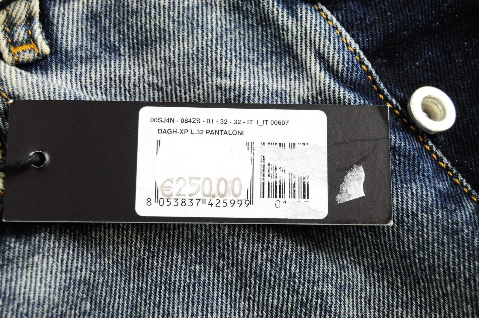 DIESEL Dagh-XP 084ZS vyriški džinsai W32/L32 tiesūs mėlyni skalbtos medvilnės 