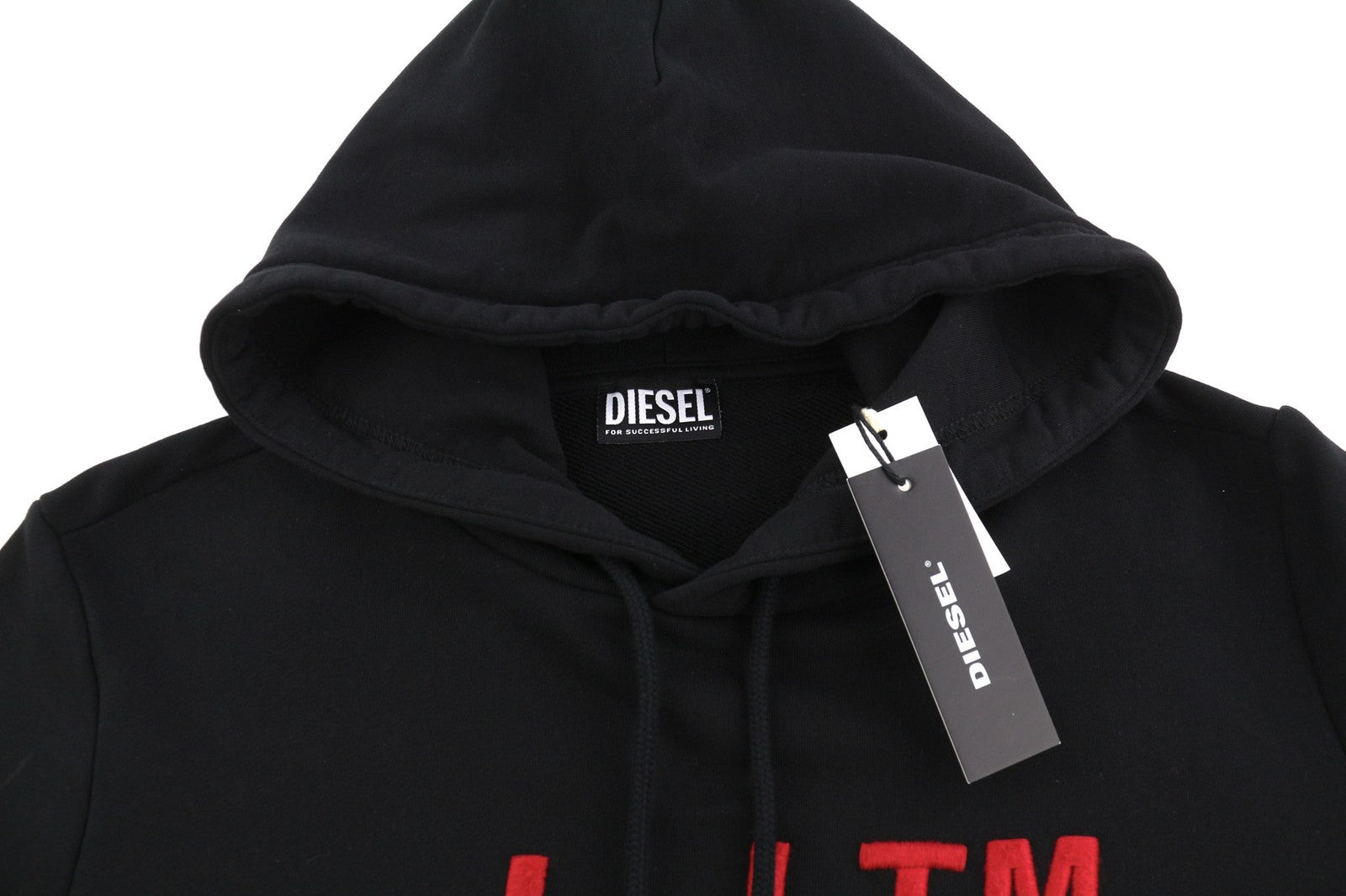 DIESEL S-Girk-Hood-B4 vyriškas džemperis su gobtuvu, S dydžio, megztinis, didelis, kengūros spalvos, juodas, rekomenduojama kaina – 150 € 