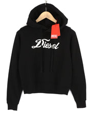 DIESEL F-Reggy-Hood New-Ita moteriškas džemperis su gobtuvu XS, juodas, megztinis ilgomis rankovėmis, rekomenduojama kaina – 135 € 