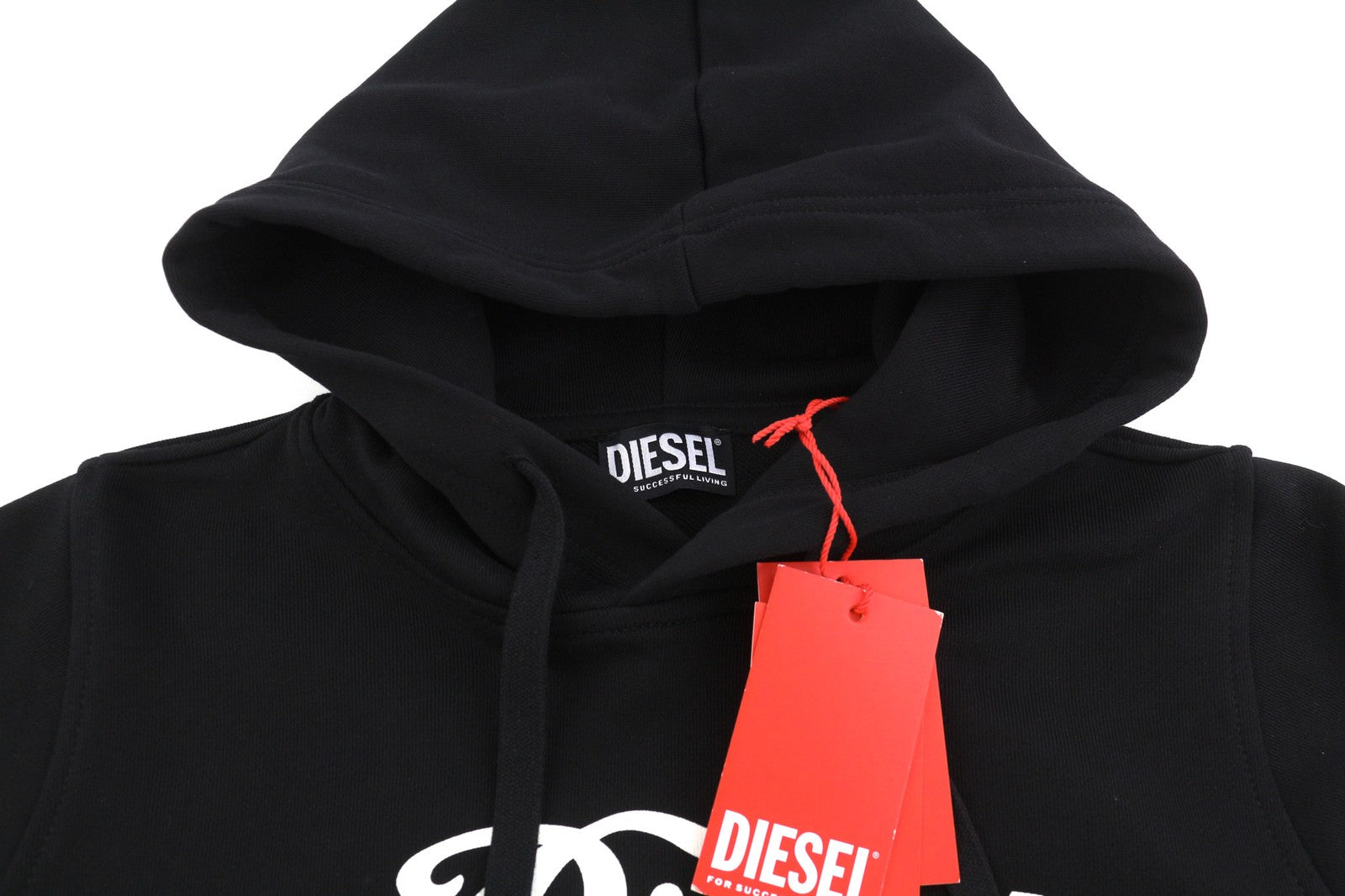 DIESEL F-Reggy-Hood New-Ita moteriškas džemperis su gobtuvu XS, juodas, megztinis ilgomis rankovėmis, rekomenduojama kaina – 135 € 