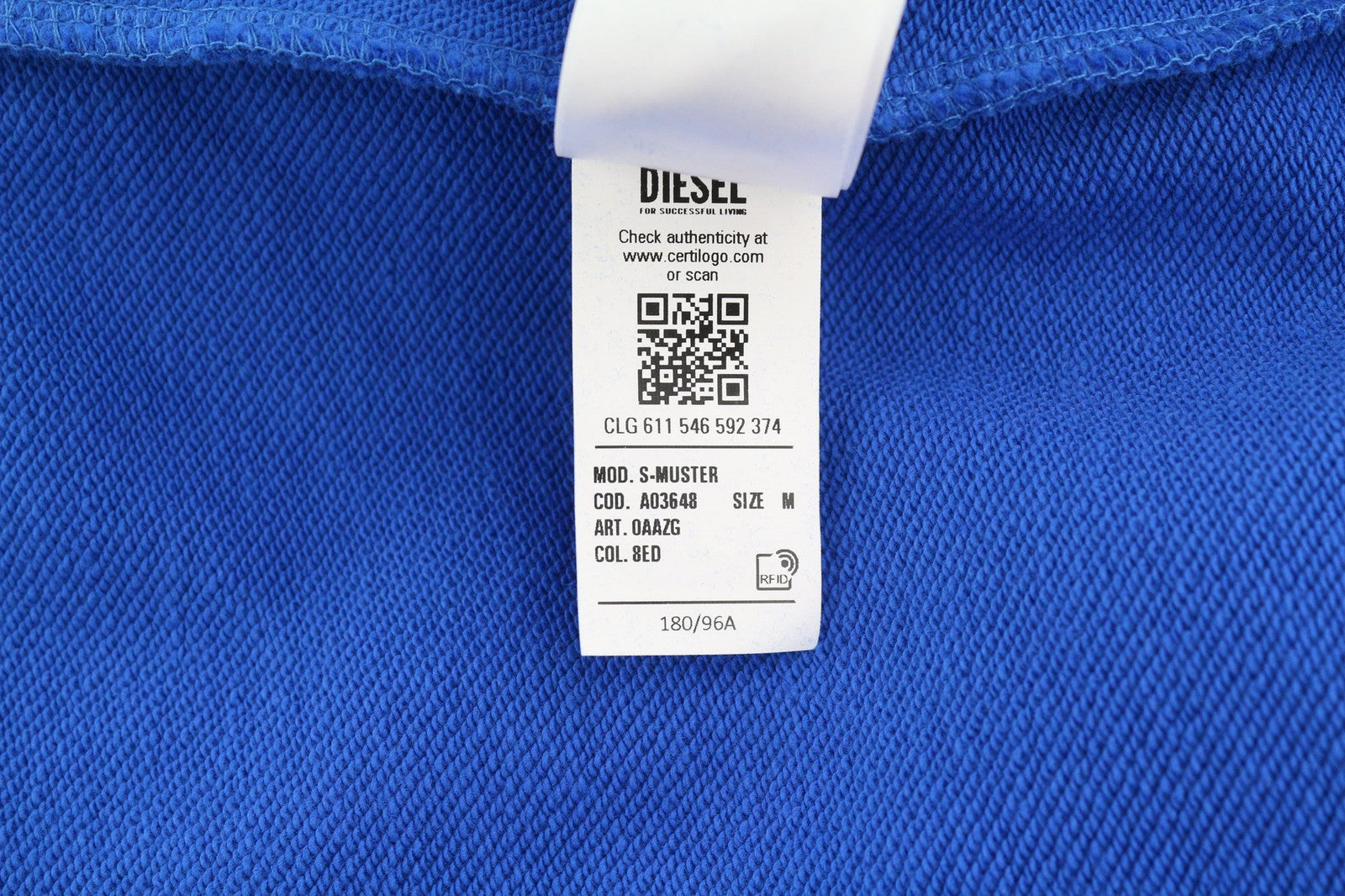 DIESEL S-Muster vyriškas džemperis su gobtuvu M, mėlynas, didelis megztinis su gobtuvu ir kišene, rekomenduojama kaina – 150 € 