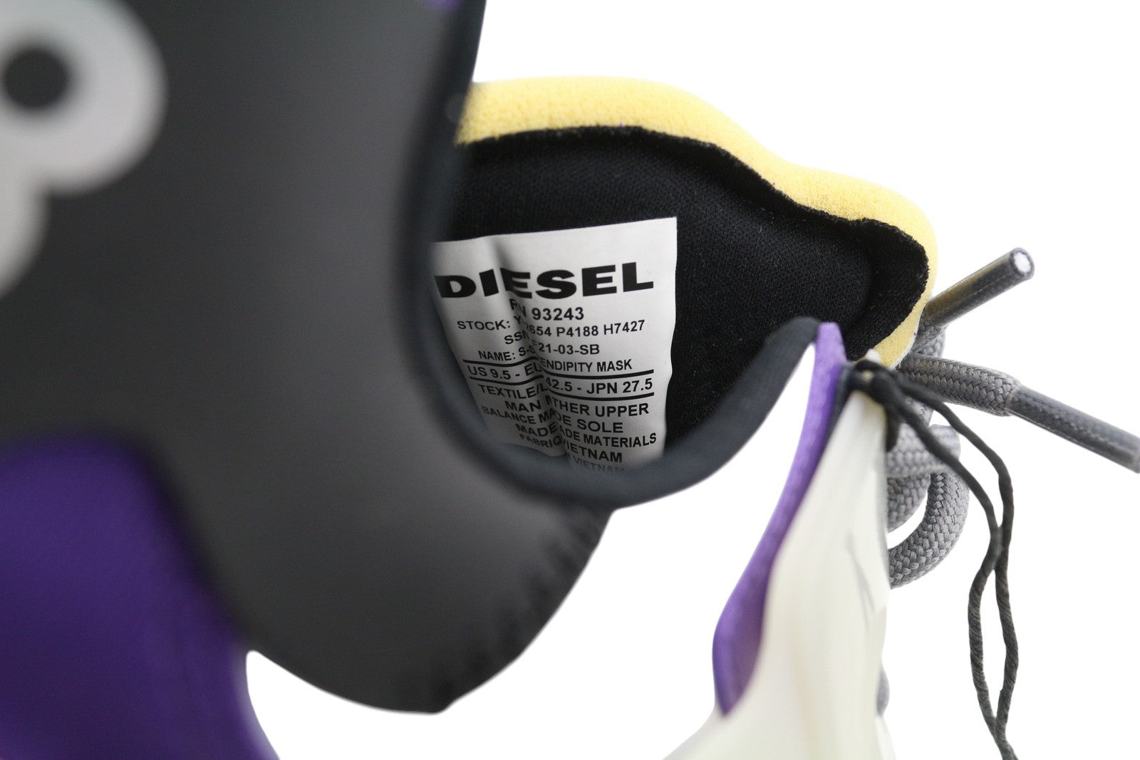 DIESEL S-Serendipity Mask vyriški sportbačiai, pilki, suvarstomi, migdolų spalvos nosimi, 42,5 dydžio, RRP – 200 € 