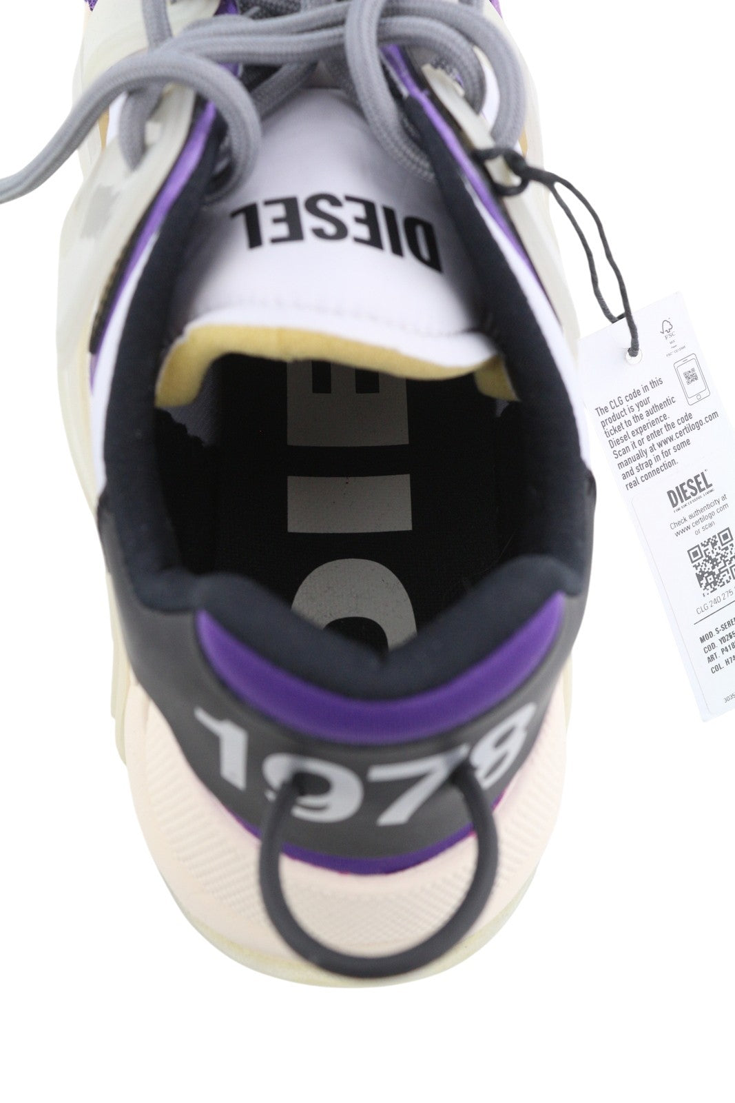 DIESEL S-Serendipity Mask vyriški sportbačiai, pilki, suvarstomi, migdolų spalvos nosimi, RRP 200 € 