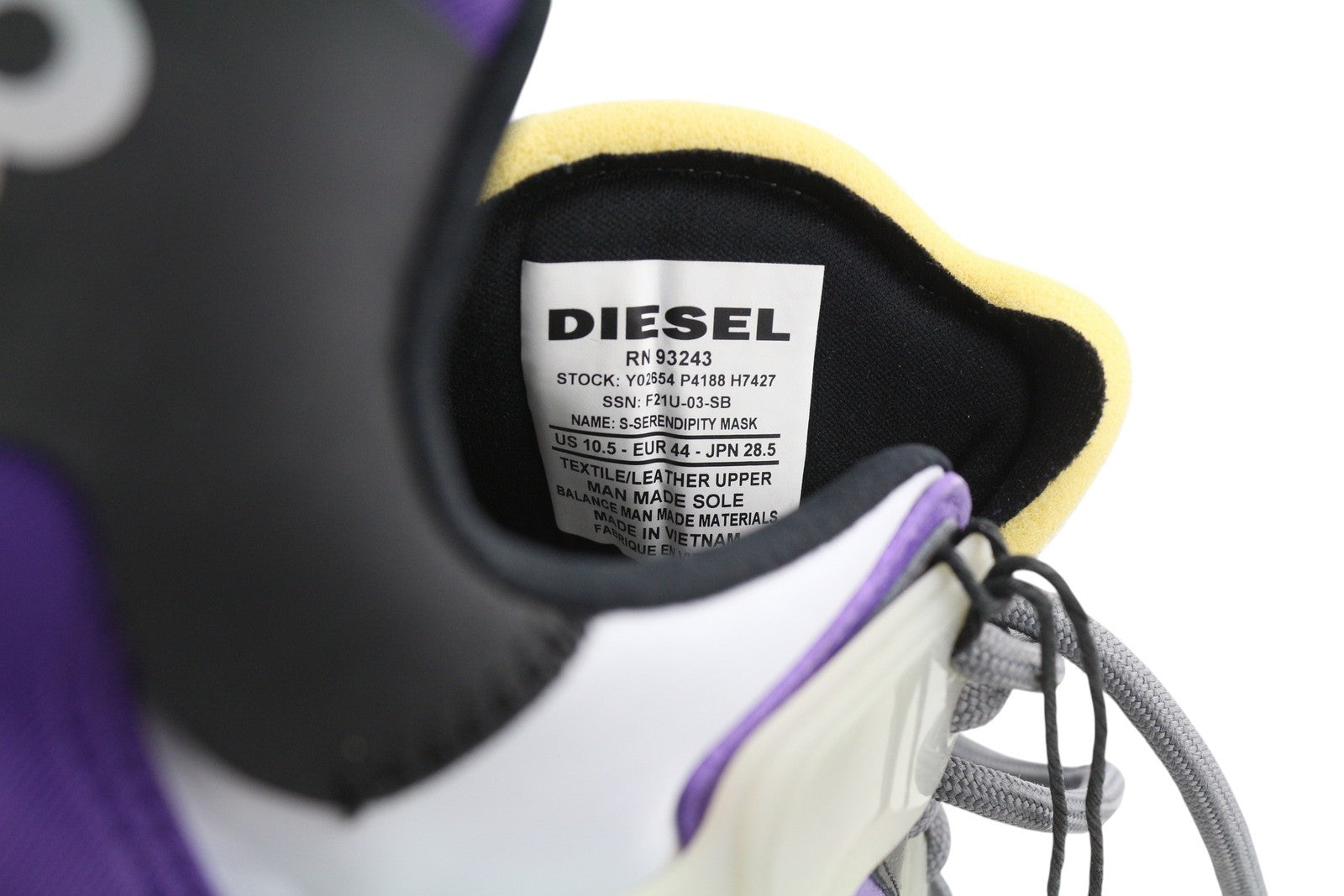 DIESEL S-Serendipity Mask vyriški sportbačiai, pilki, suvarstomi, migdolų spalvos nosimi, RRP 200 € 