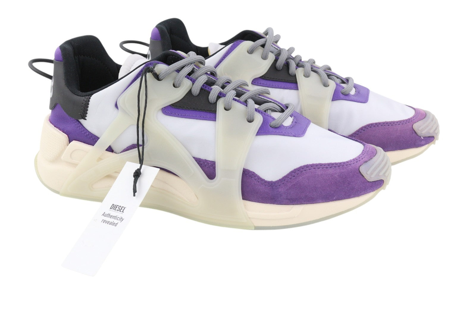 DIESEL S-Serendipity Mask vyriški sportbačiai, pilki, suvarstomi, migdolų spalvos nosimi, RRP 200 € 