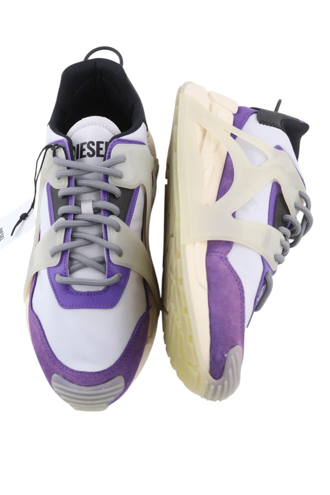 DIESEL S-Serendipity Mask vyriški sportbačiai, pilki, suvarstomi, migdolų spalvos nosimi, RRP 200 € 