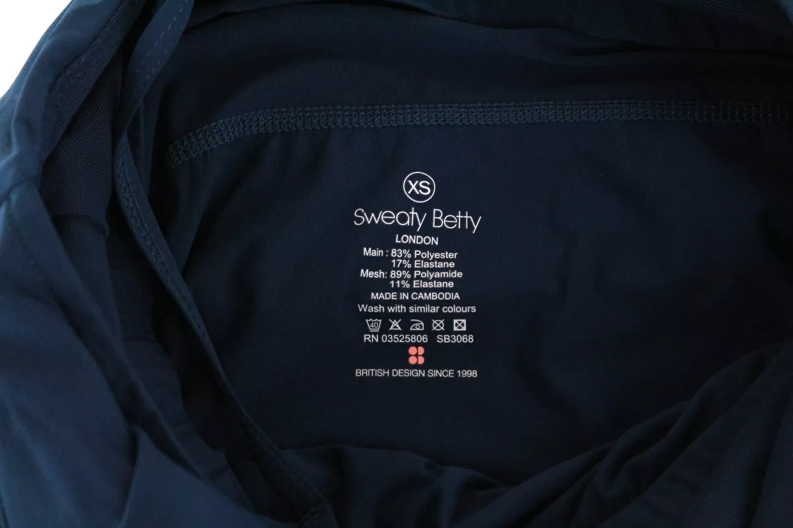 SWEATY BETTY Obi liemenė moterims sportinė palaidinė XS mėlyna tampri be rankovių 