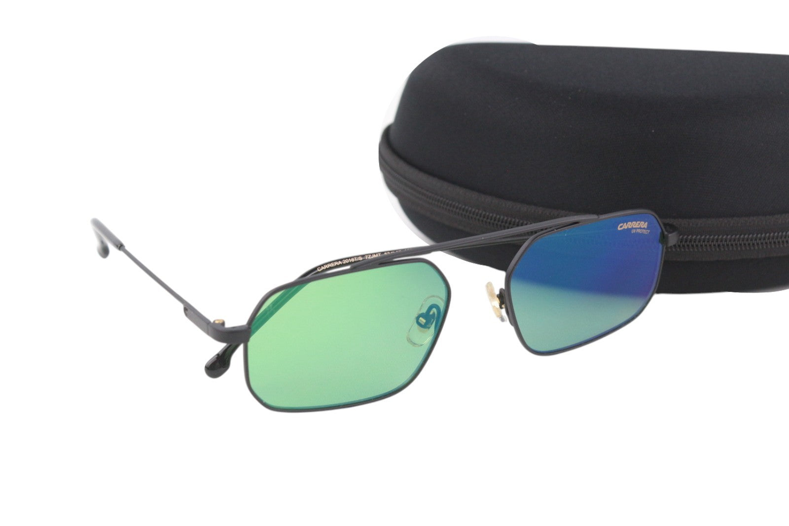 CARRERA 7ZJMT vyriški akiniai nuo saulės su žaliais lęšiais, logotipu ir UV apsauga, unisex 2016T/S