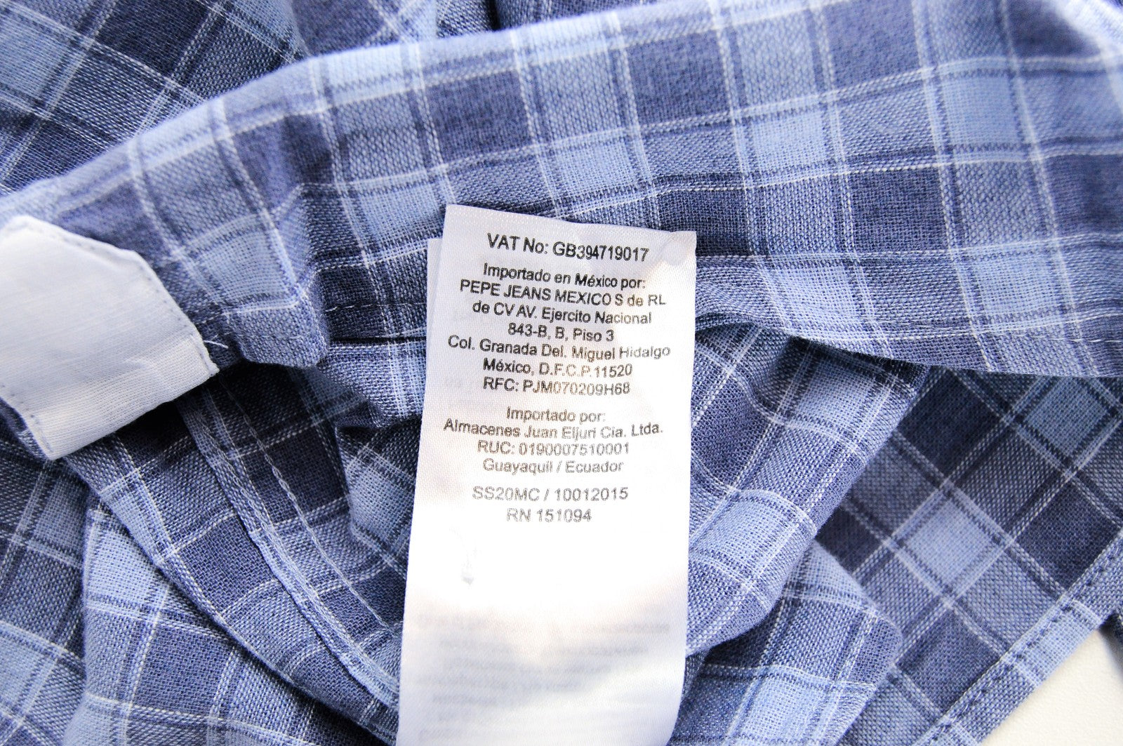 HACKETT Shirt Men's S Blue Checked Cotton Linen Collared Slim Long Sleeve