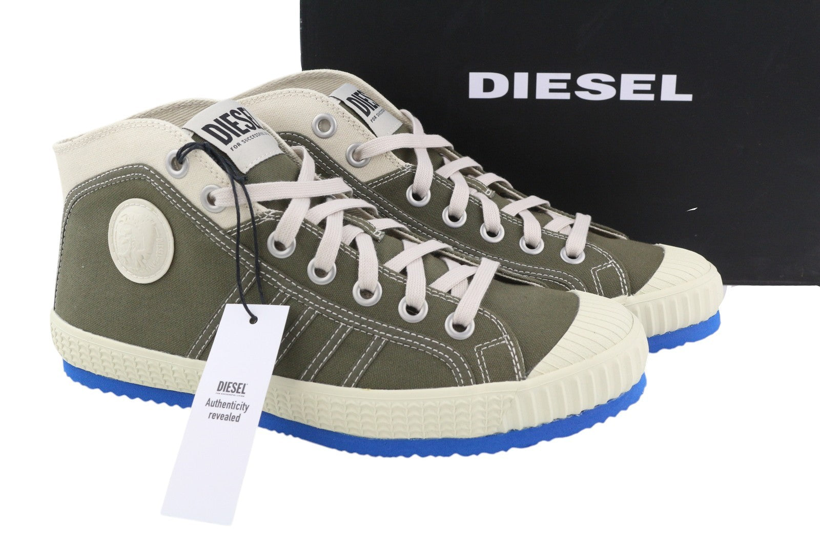 DIESEL S-Yuk MC vyriški sportbačiai, pilki, suvarstomi, migdolų spalvos nosimi, RRP 140 € 