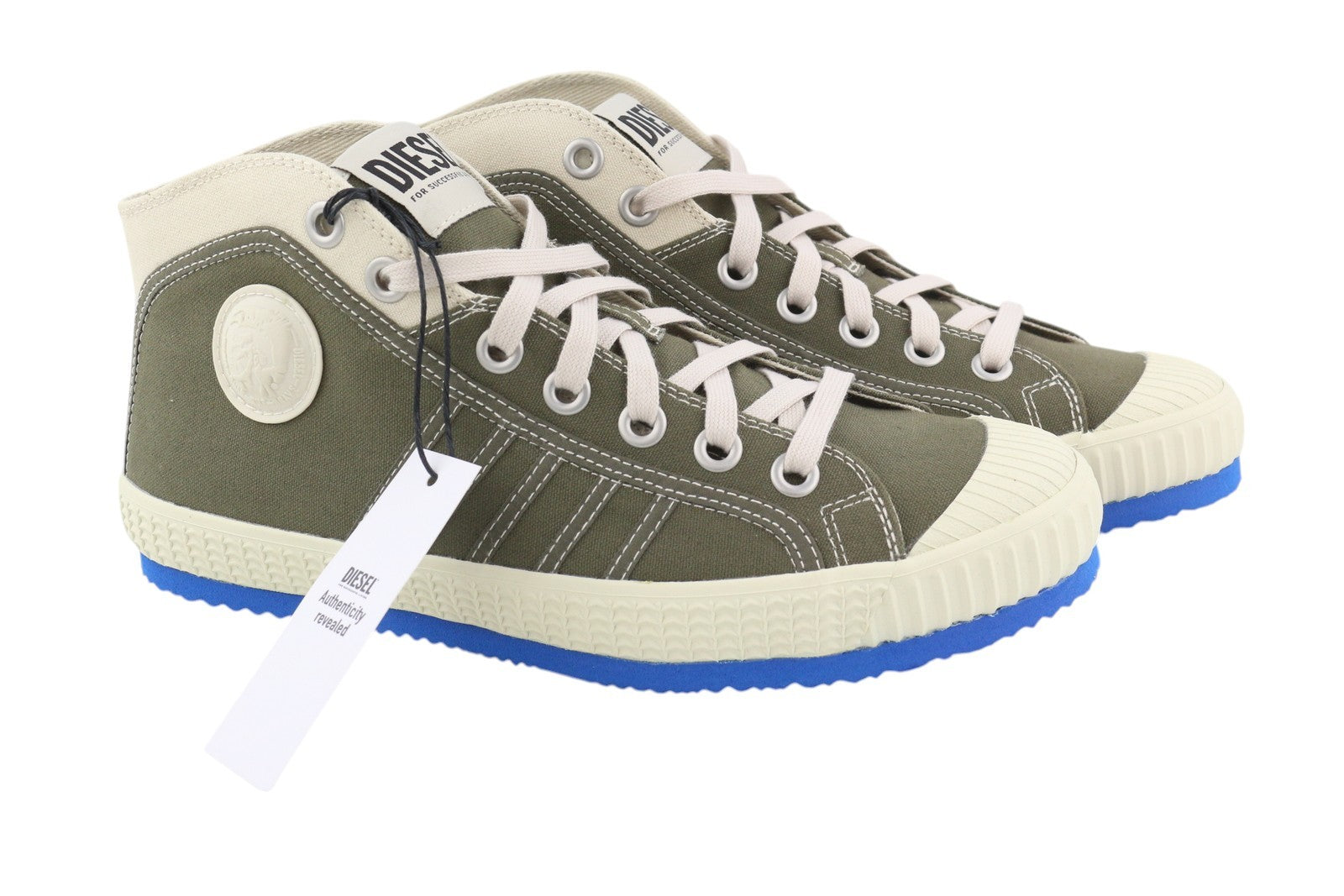 DIESEL S-Yuk MC vyriški sportbačiai, pilki, suvarstomi, migdolų spalvos nosimi, RRP 140 € 