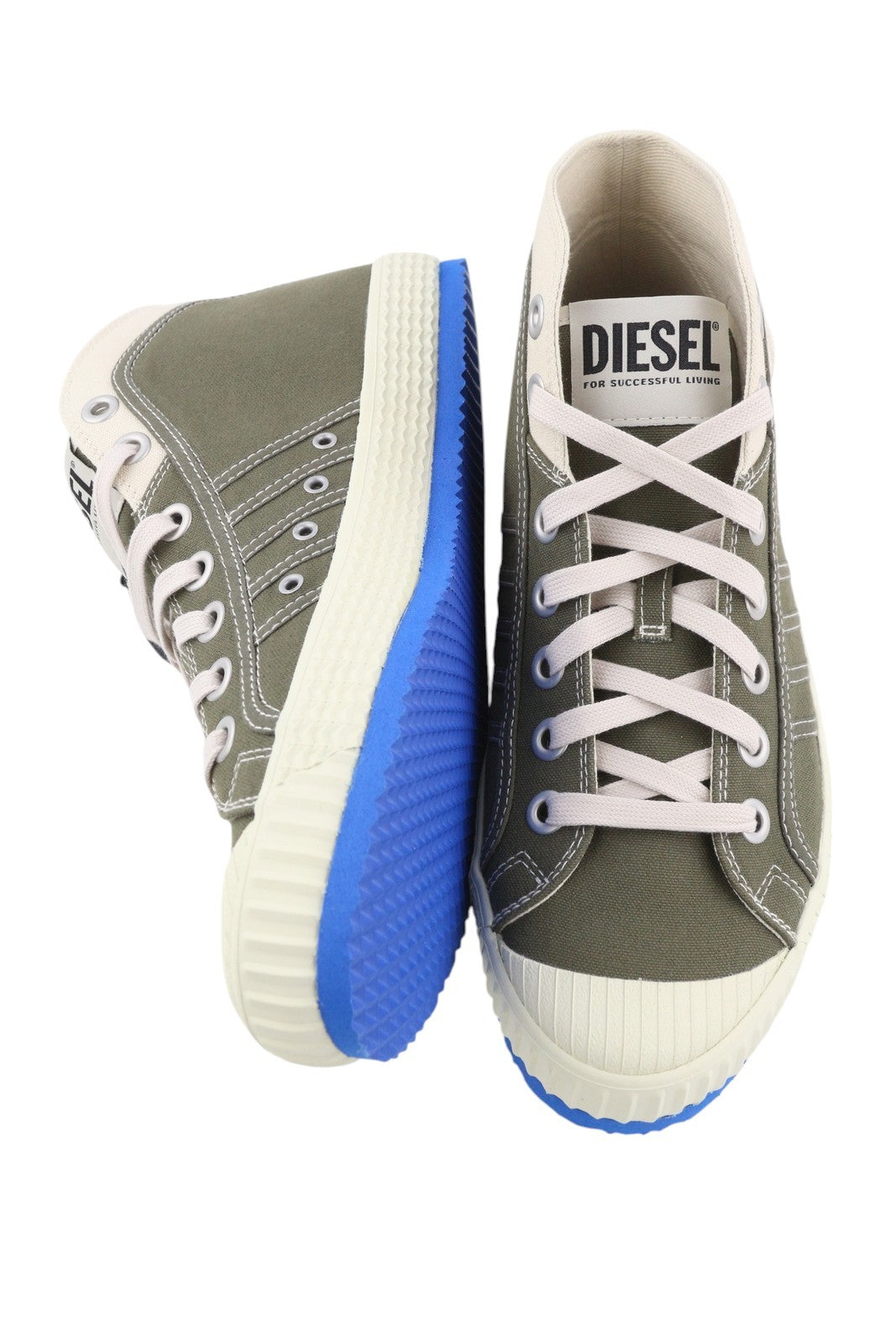 DIESEL S-Yuk MC vyriški sportbačiai, pilki, suvarstomi, migdolų spalvos nosimi, RRP 140 € 