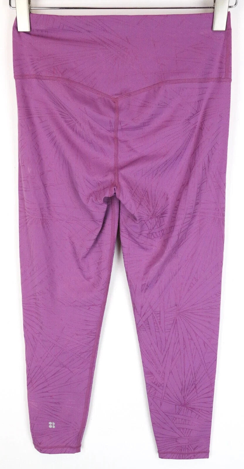 SWEATY BETTY Women's Sport Leggings S Purple Patterned Activewear Gym Pull On