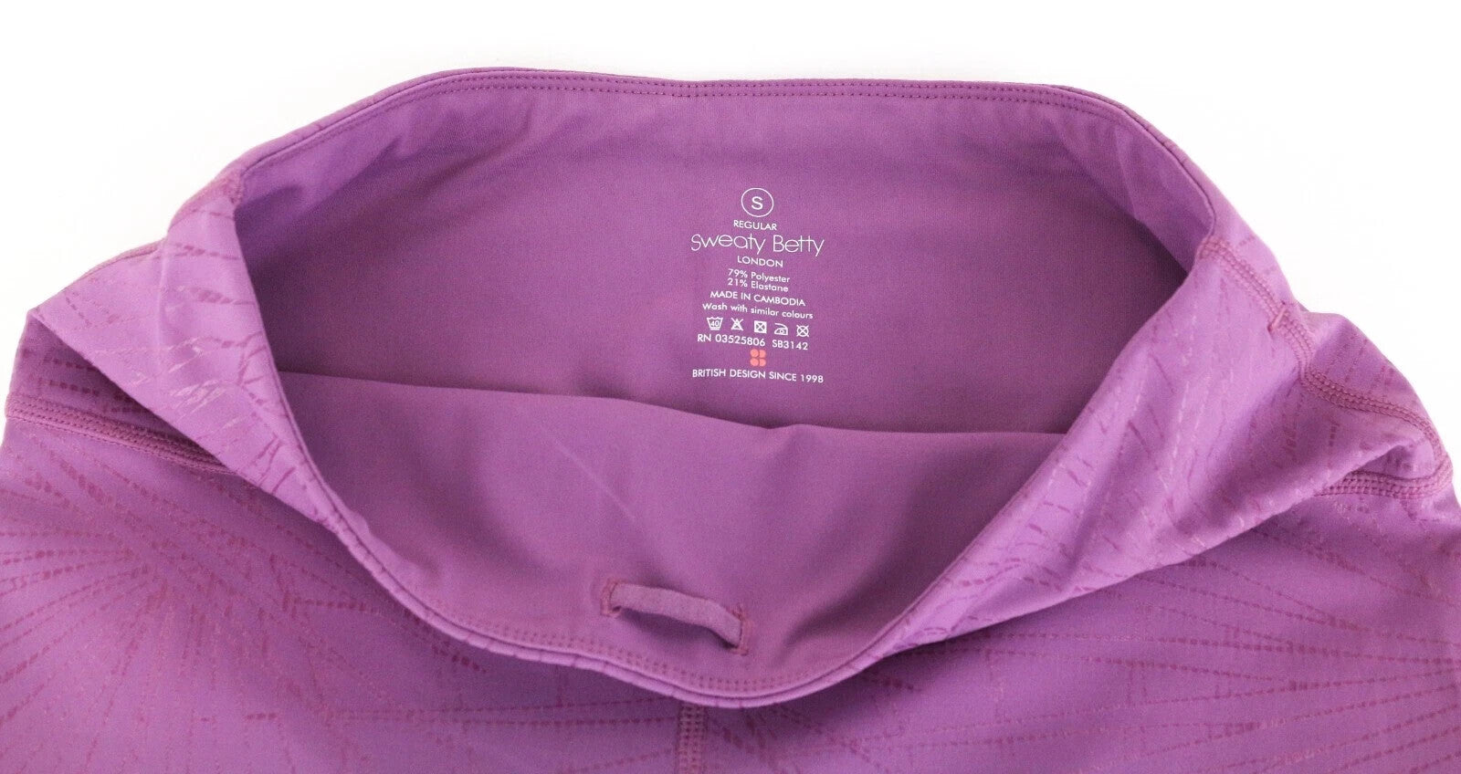 SWEATY BETTY Women's Sport Leggings S Purple Patterned Activewear Gym Pull On