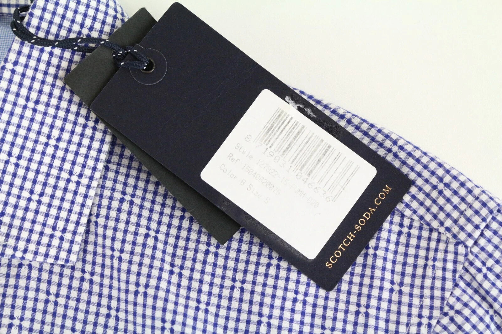 SCOTCH &amp; SODA Ams Couture vyriški marškinėliai, mėlyni, ploni, ilgomis rankovėmis, grynos medvilnės 