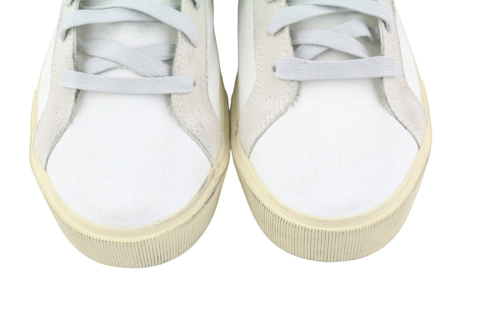 DIESEL S-Mydori MC vyriški sportbačiai, EU44, balti, odiniai, su raišteliais, migdolų nosimi, RRP 220 € 