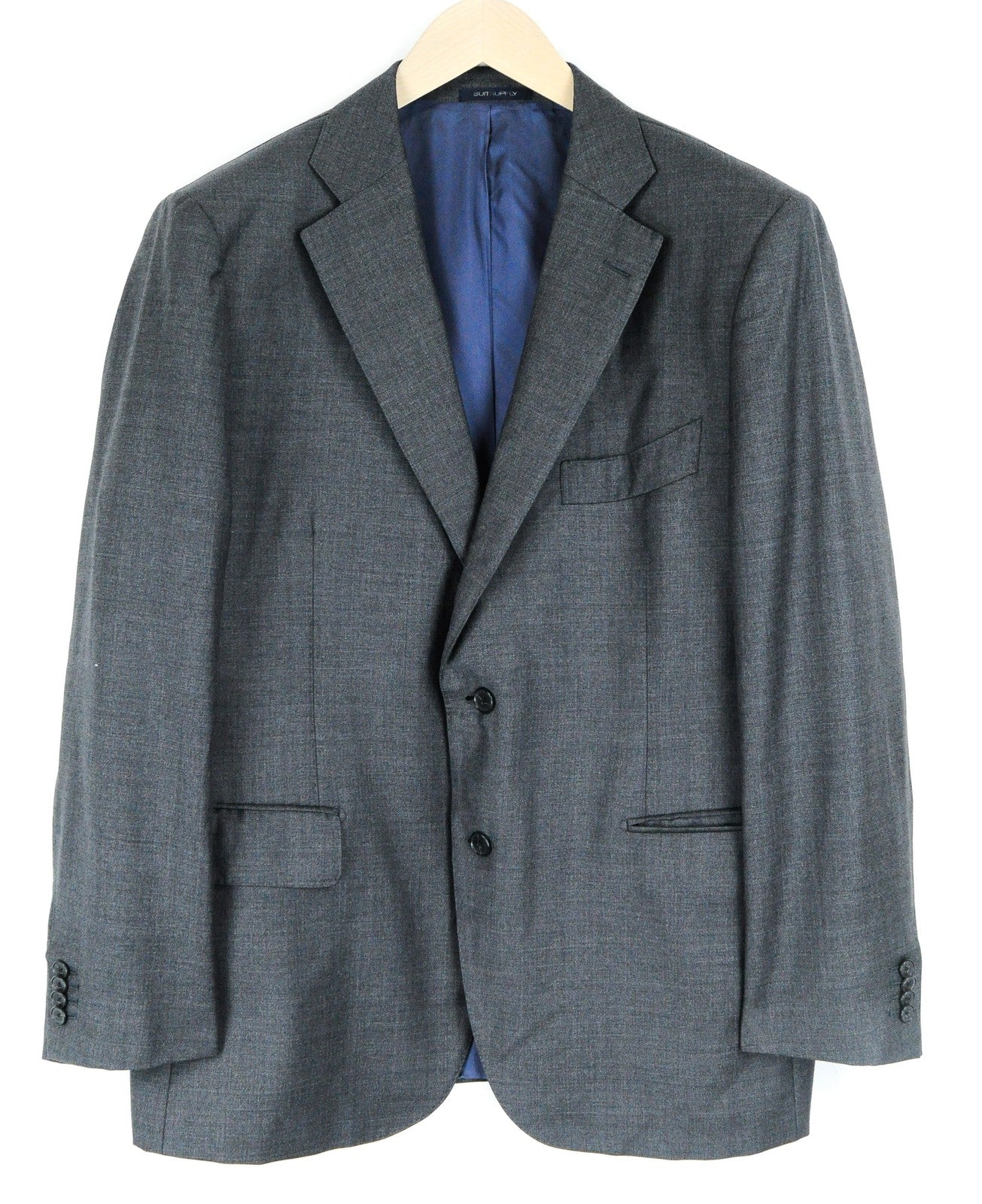 SUITSUPPLY Blazer Men's UK48S Grey Wool Super 110's Lazio Slim Fit Formal