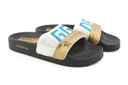GOLDEN GOOSE Poolstar Women Slippers EU39 Black White Swimming Pool Slip On