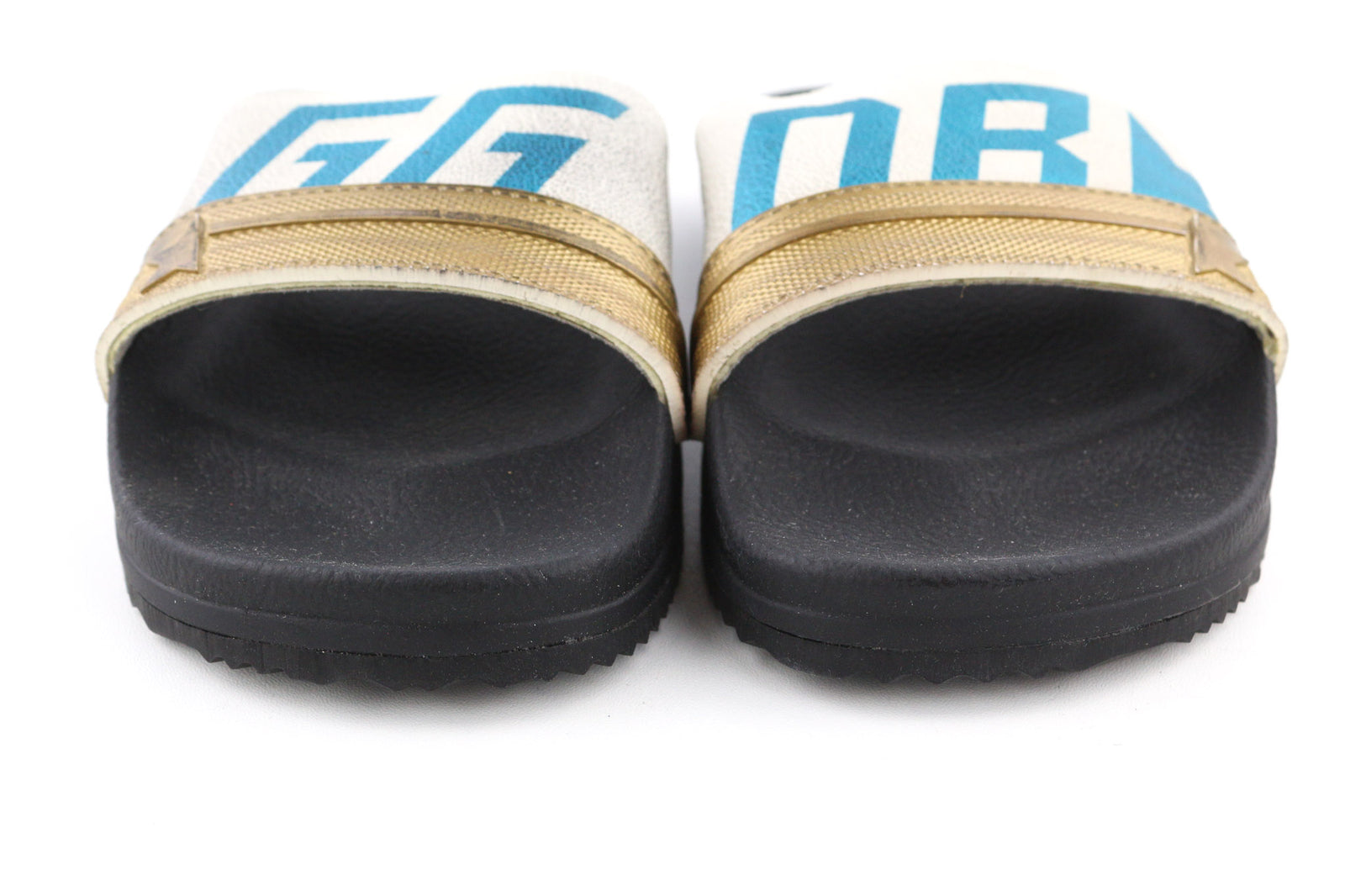 GOLDEN GOOSE Poolstar Women Slippers EU39 Black White Swimming Pool Slip On