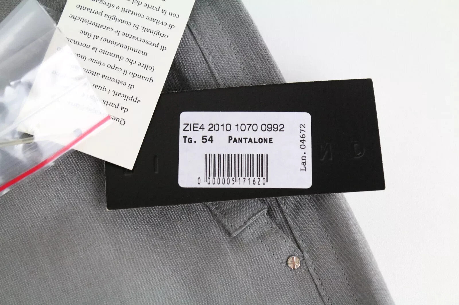 RICHMOND Men's Trousers 54 Flat Front Grey Linen Blend Belted Casual