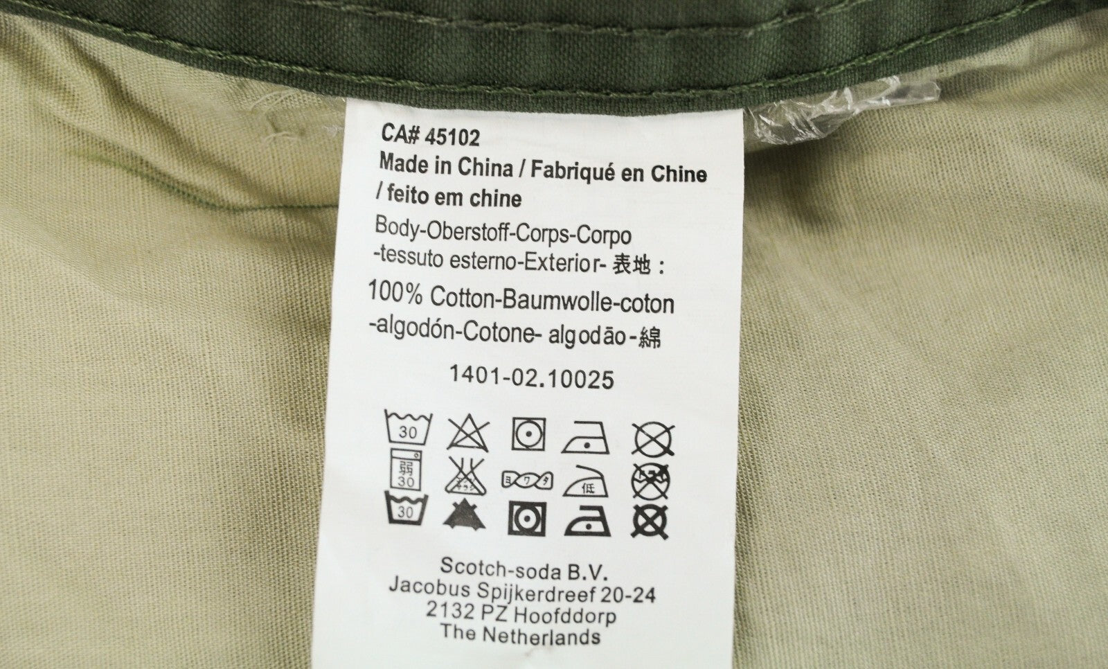 SCOTCH &amp; SODA vyriška striukė M, žalia, medvilninė, lengva, ilgomis rankovėmis, laisvalaikio stiliaus 