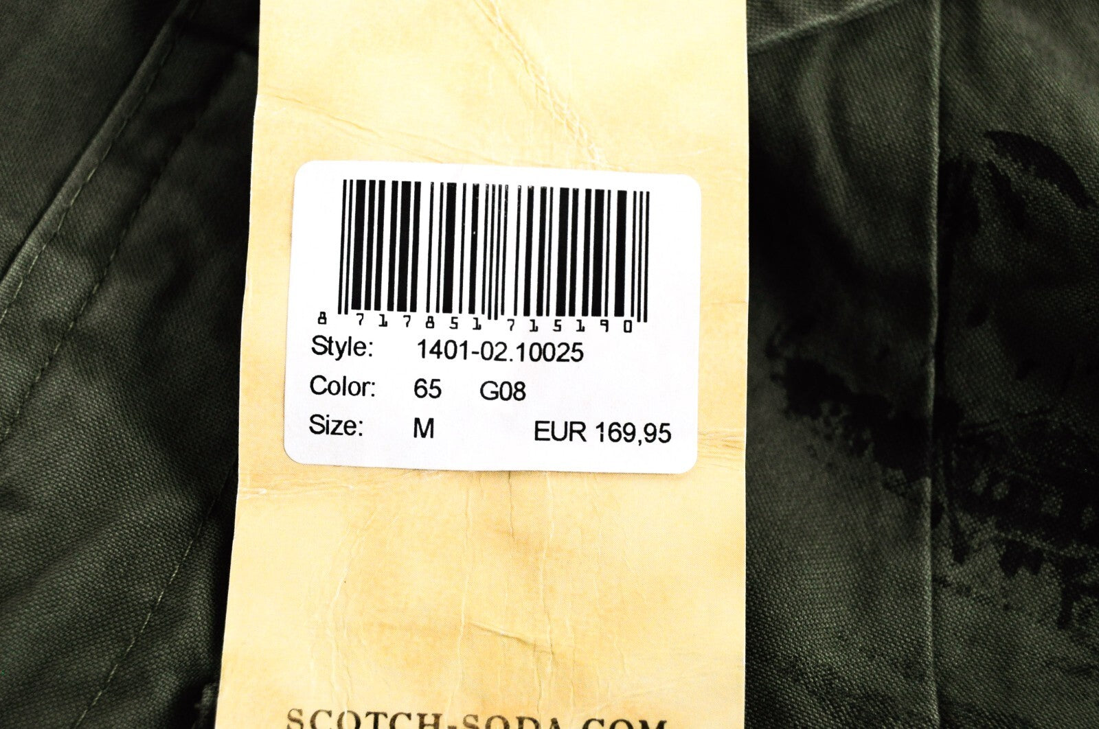 SCOTCH &amp; SODA vyriška striukė M, žalia, medvilninė, lengva, ilgomis rankovėmis, laisvalaikio stiliaus 